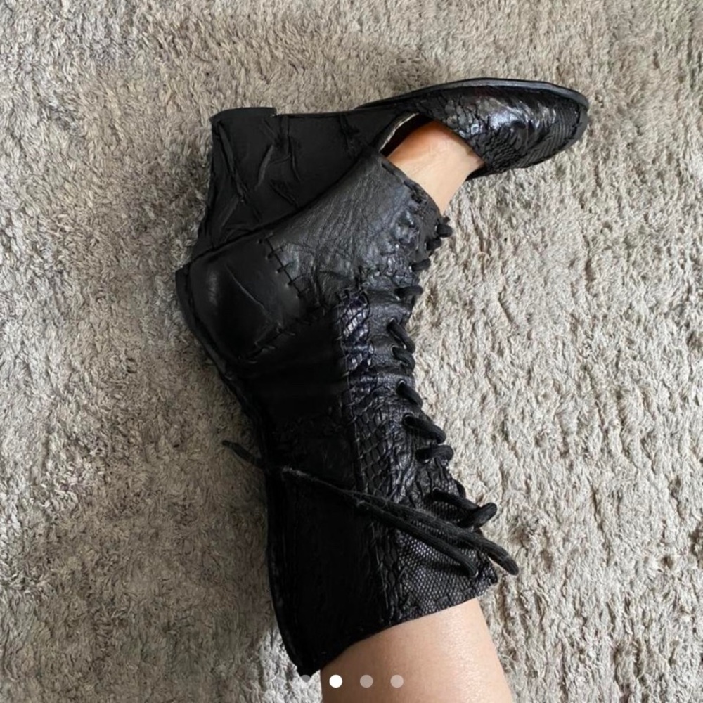 Victorian Leather Wedges